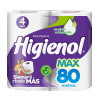 Papel Sanit Hogar Higienol 80mt (paq X 4)  X 1